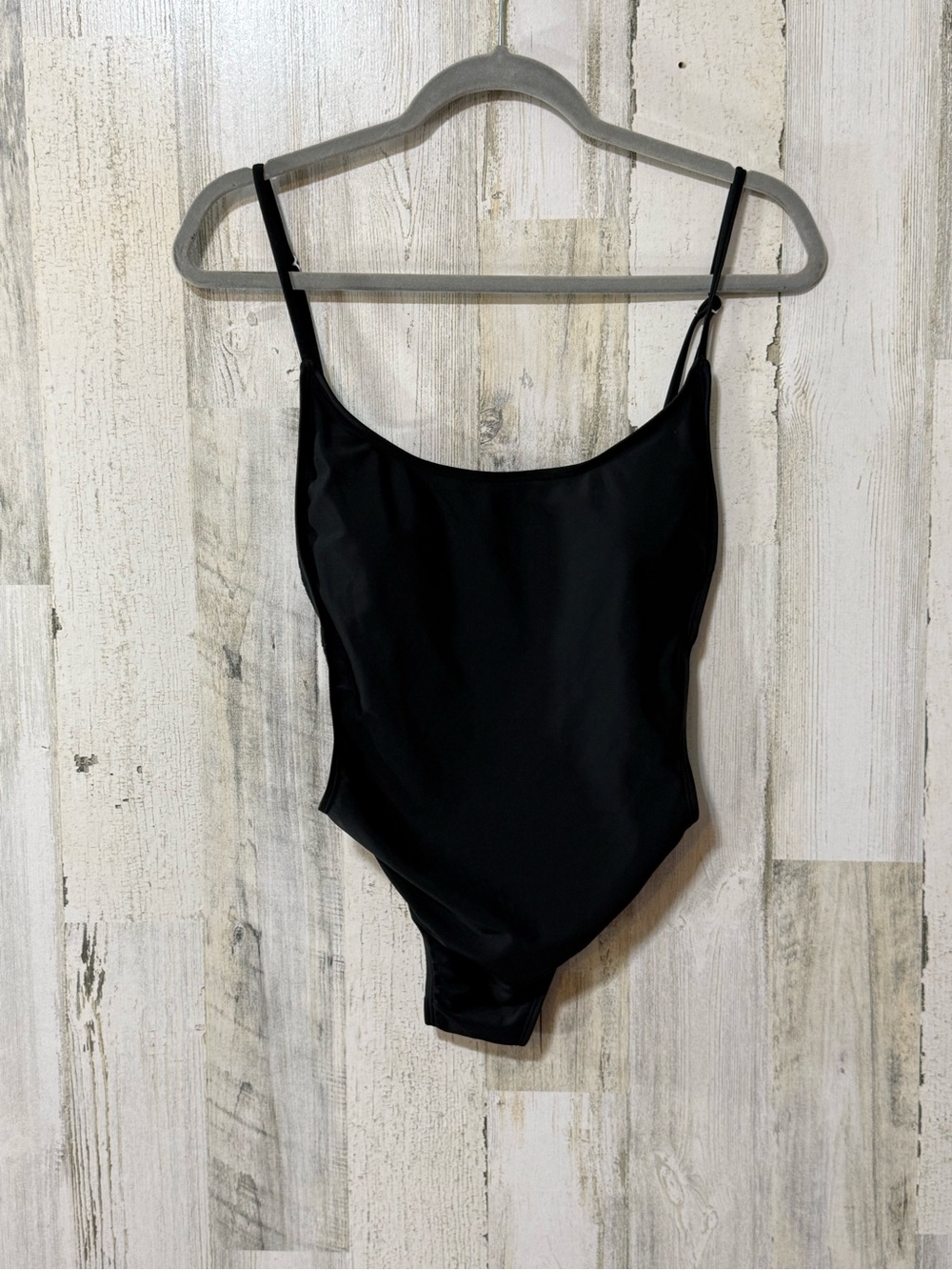 Sunny Co Clothing Sexy Black Scoop High Cut Side Boob One-Piece Swimsuit